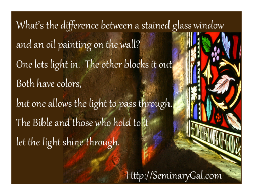 colors of glass in Christian light