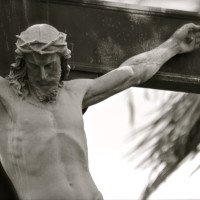 jesus cross black and white