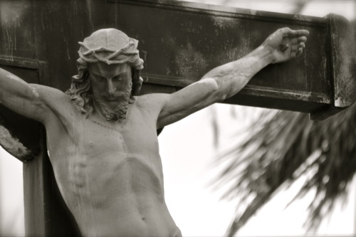 jesus cross black and white