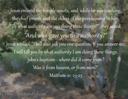 Jesus speaks on authority